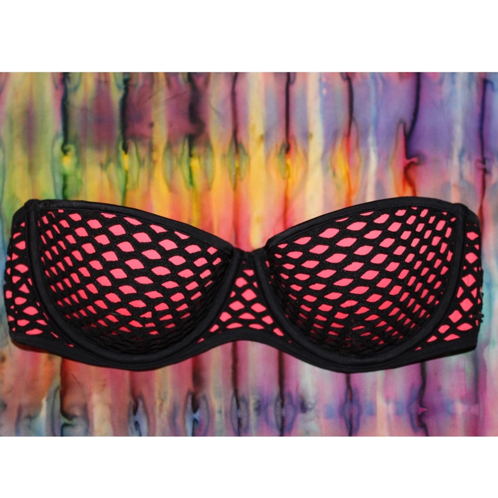 VICTORIA SECRET Black/Pink Bandeau Top- 34C